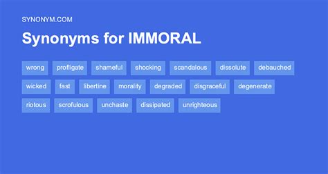 immorally synonym|another word for immoral behavior.